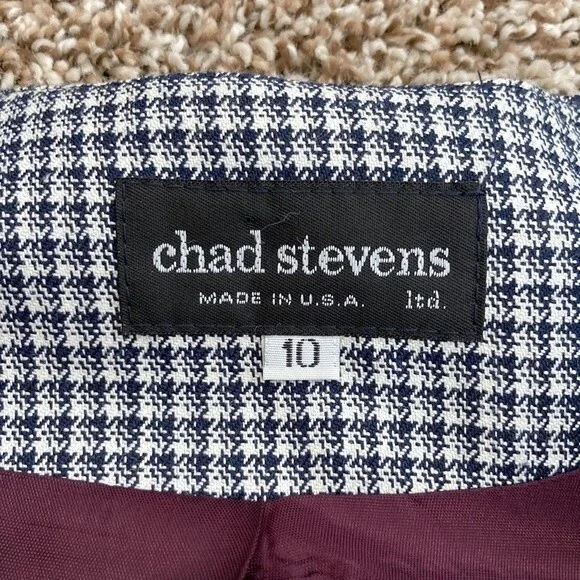 Vintage Chad Stevens Herringbone Wear to Work Boxy Oversized Blazer Size 10 - Picture 8 of 13